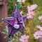 In the Breeze 9219 — Purple 5-Point Star Tealight Lantern — Moroccan-Style Boho Chic Glass and Metal Tealight Hanging Lantern